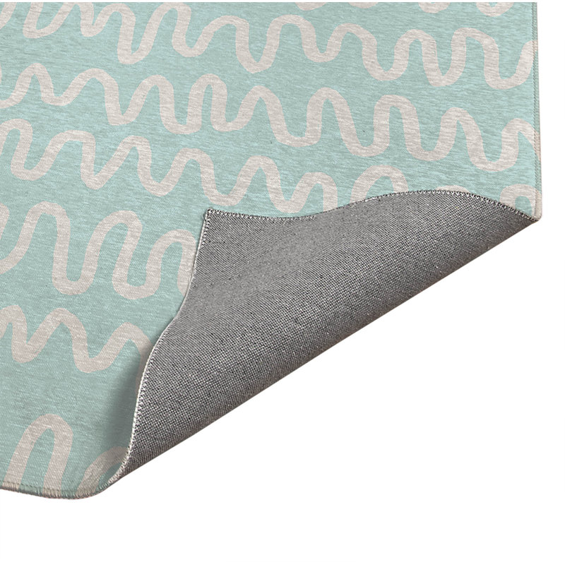 Tapis de bureau à rayures Wiggle, L 3 pi x L 2 pi, Bleu clair