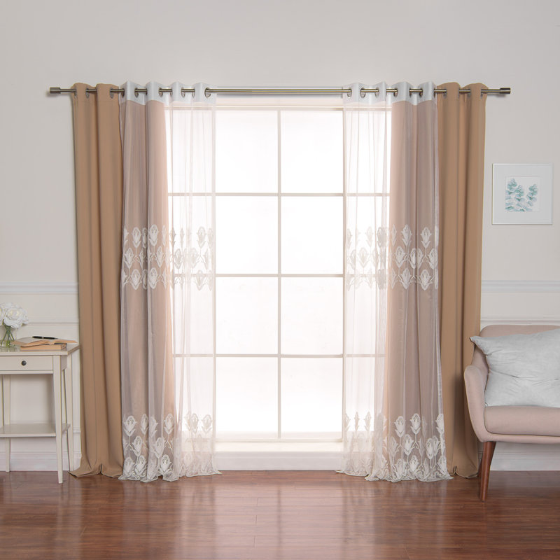 Brunonas Blackout Curtains / Drapes, 52"W x 84"L, Wheat