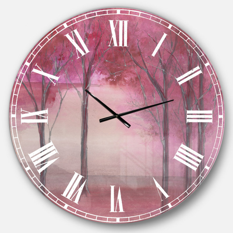 Rose forêt - horloge murale, Surdimensionné