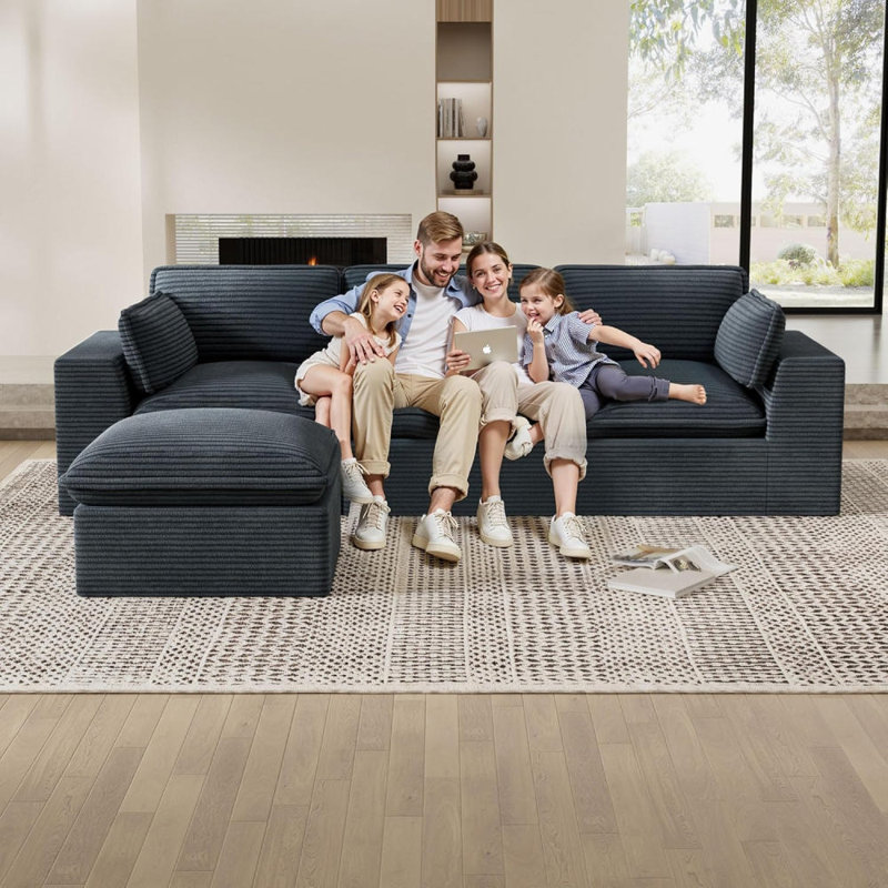 Canapé modulaire Boneless, Gris foncé