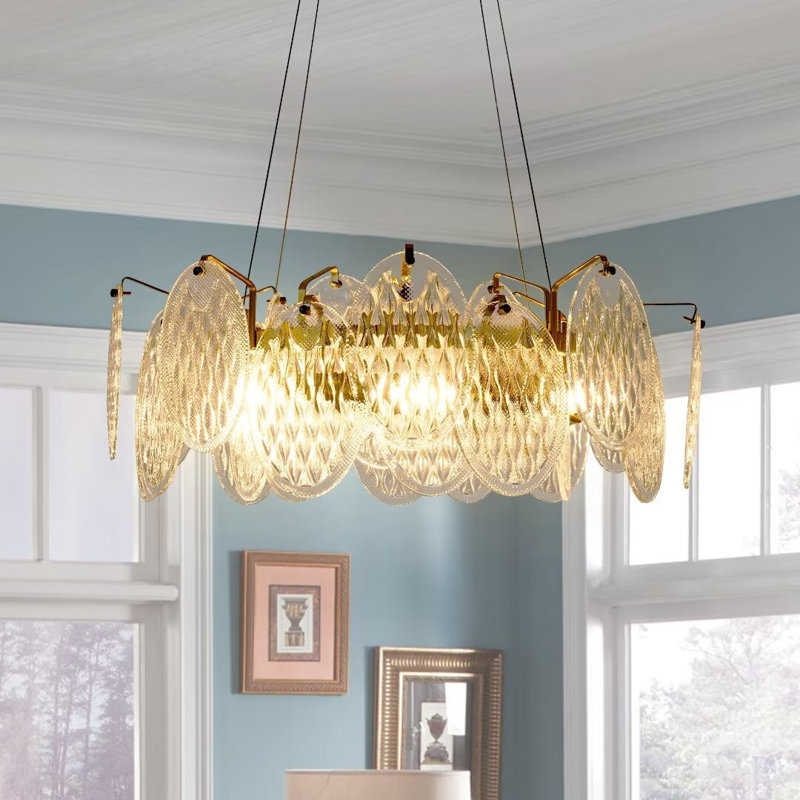 Kaylanie 8 Light Dimmable Modern Elegant 3 Layer Crystal Chandelier