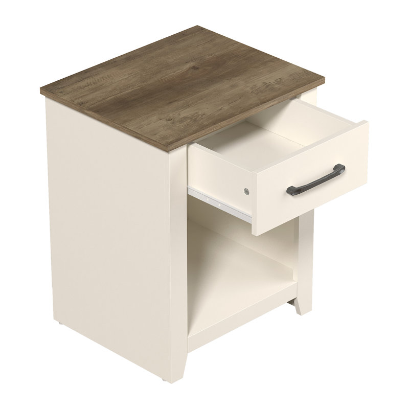 Table de chevet 1 tiroir Walter, Beige/brun