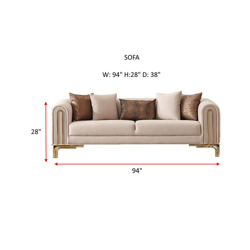 Hayya 4 - Piece Velvet Living Room Set
