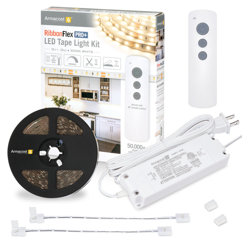 16 ft Soft White LED Strip Light Kit with Remote