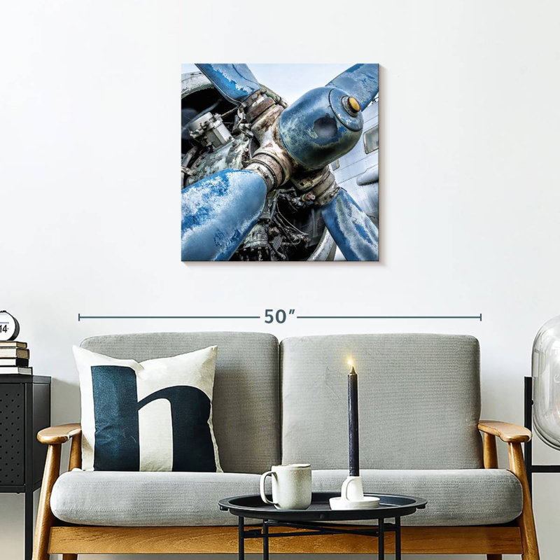 Mehar Blue Old Propeller, 24" H x 24" W