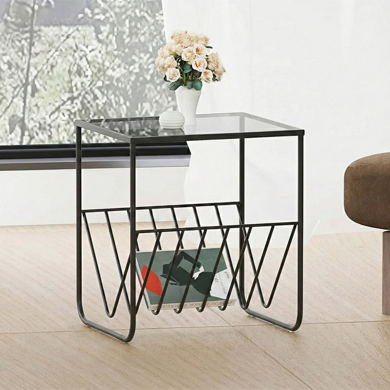 Forsee Glass Top Frame End Table