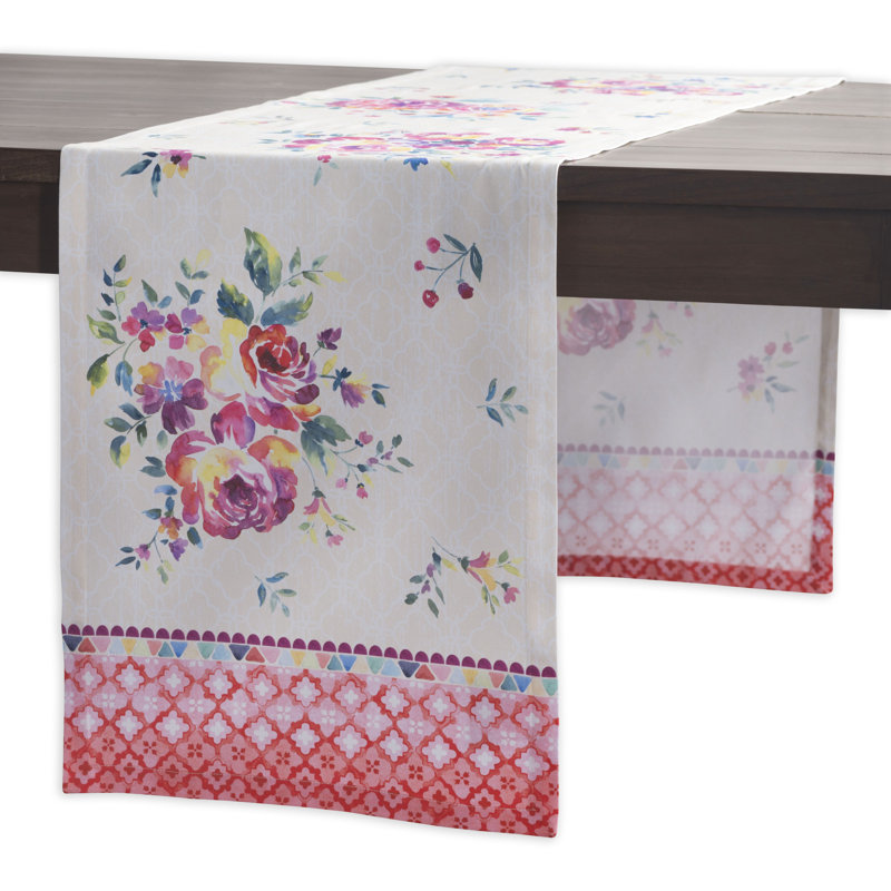 Maison d'Hermine Rose Garden 100% Cotton Table Runner - Single Layer - 14.5" x 108", 108" L x 14.5" W