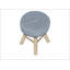 Repose-pieds, repose-pieds, repose-pieds, repose-pieds 12 po, velours gris, pieds en bois naturel