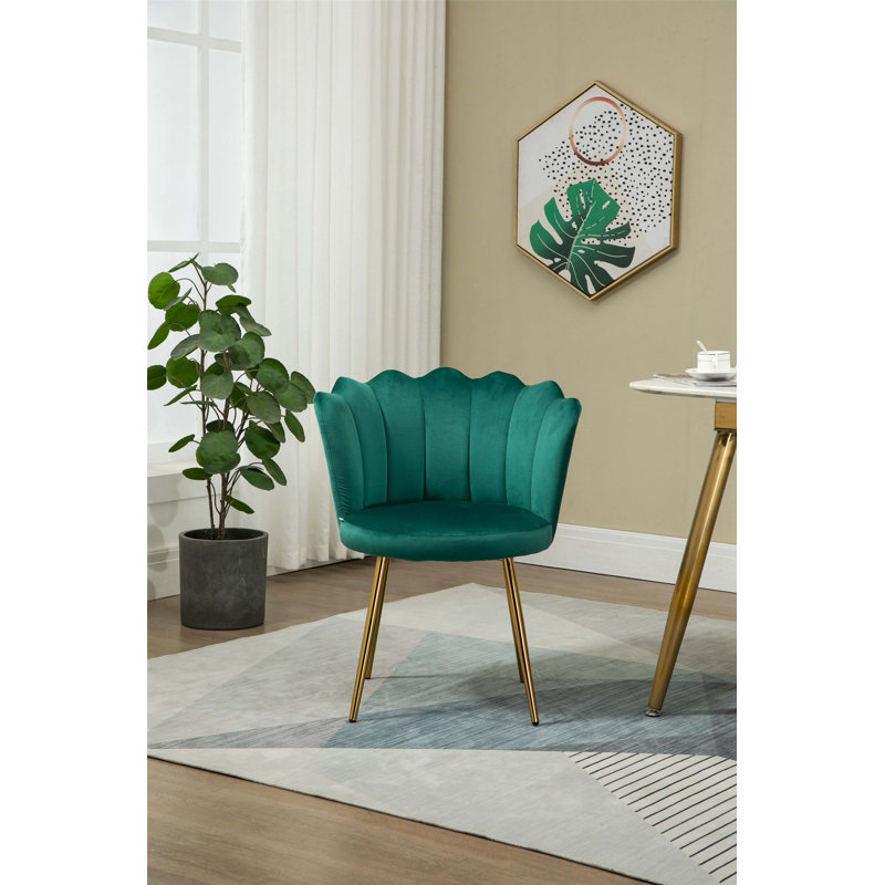 Fauteuil demi-tonneau de 22,8 po Marjeanne, Polyester émeraude