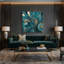 Abstrait art fluide sur toile bleue 21-1424178714