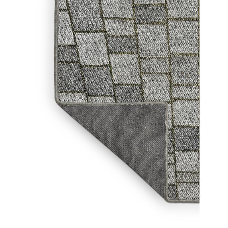 Tapis gris tissé à la machine, Rectangle 8 pi x 10 pi