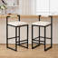 Ensemble de 2 tabourets de bar Minimalist, crème et noir pour îlot de cuisine