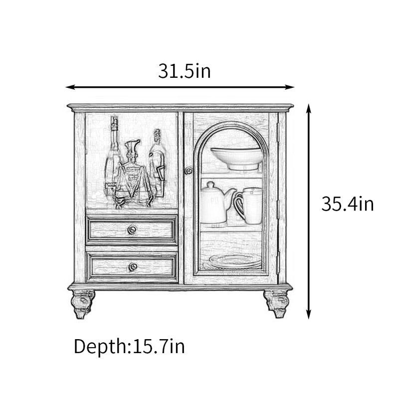 Petite armoire à thé 31 pouces