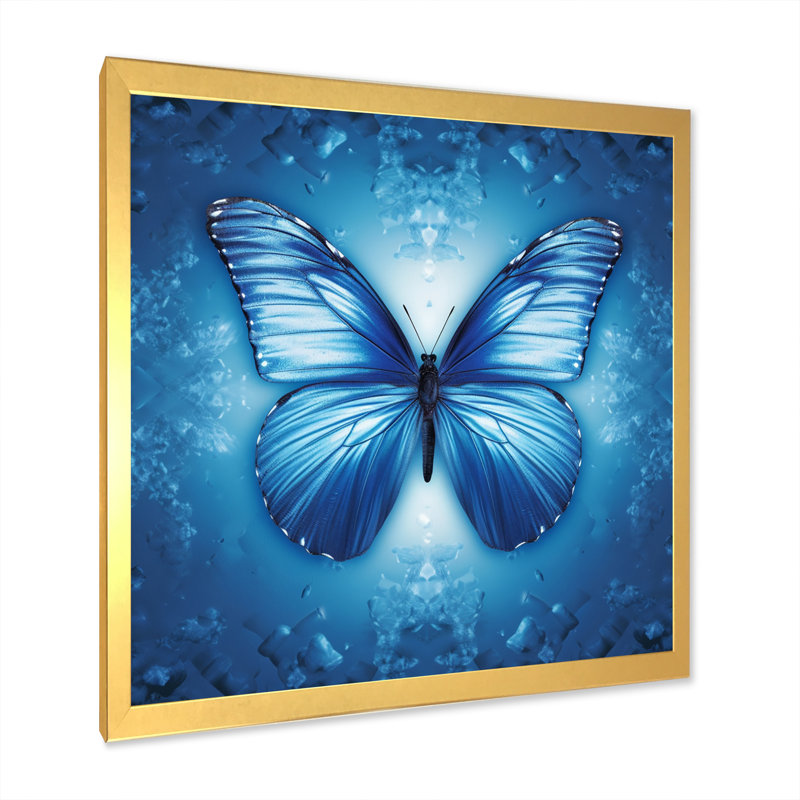 Diamant papillon III sur toile, Cadre doré à une seule photo, H 30 po x l 30 po x P 1 po