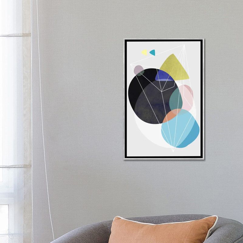 « graphic clxxiii » par mareike böhmer-impression sur image, Toile avec cadre argenté, H 26 po x l 18 po x 1,5 po