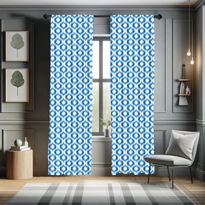 Damask Semi-Sheer Rod Pocket Sliding Panel, 52" W x 95" L