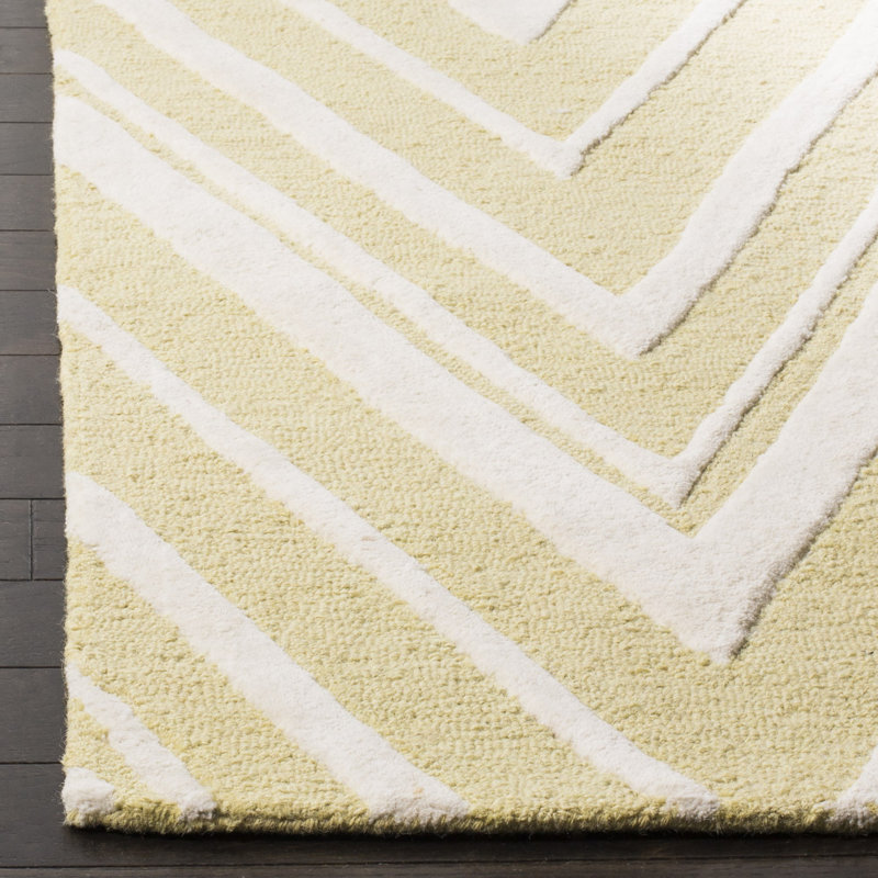 Sanyla Hand Tufted Wool Chevron Rug, Square 6'
