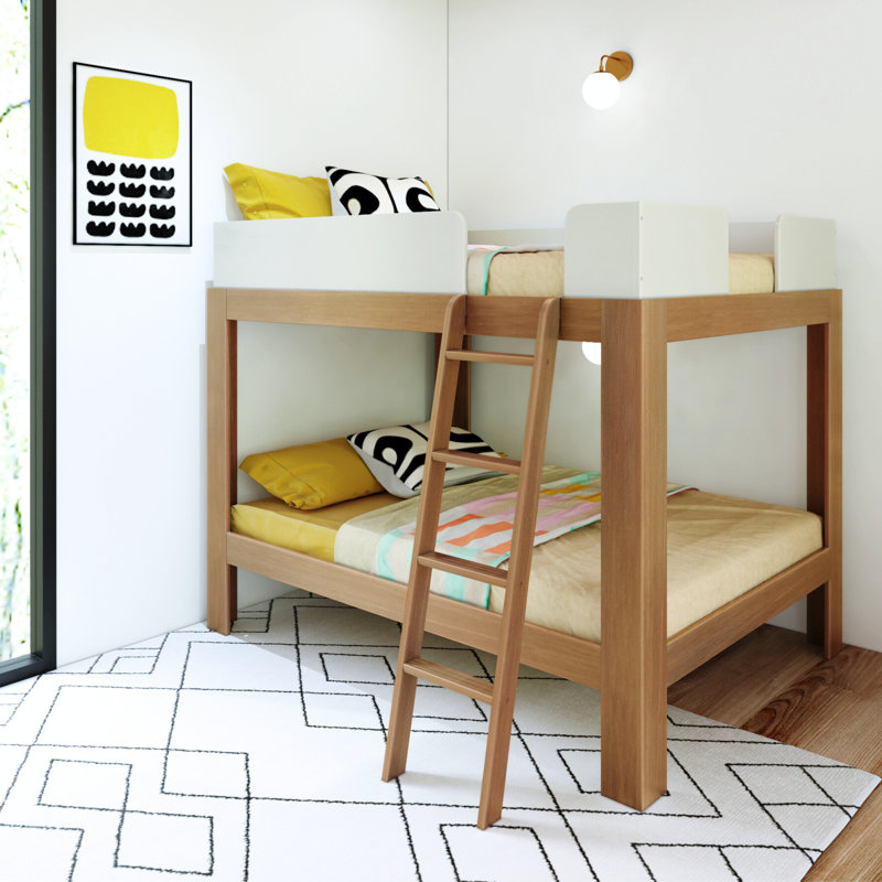 Ambur Kids Full over Full Bunk Bed, Brown/White