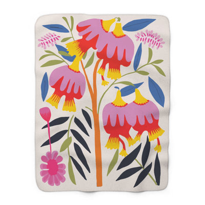 Symphonie Kaleidoscope Blossom - 1 pièce Sherpa Premium - reproduction d'art luxueuse