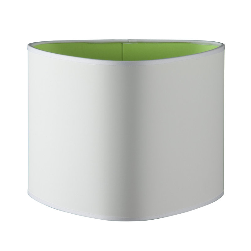 24cm H Novelty Pendant Shade in White, White / Green Inside
