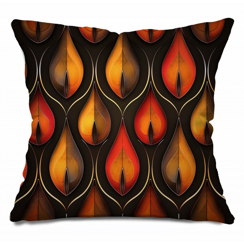 Coussin décoratif à motif métallique, coussins en sergé de coton Art - 12195, H 20 po x l 20 po