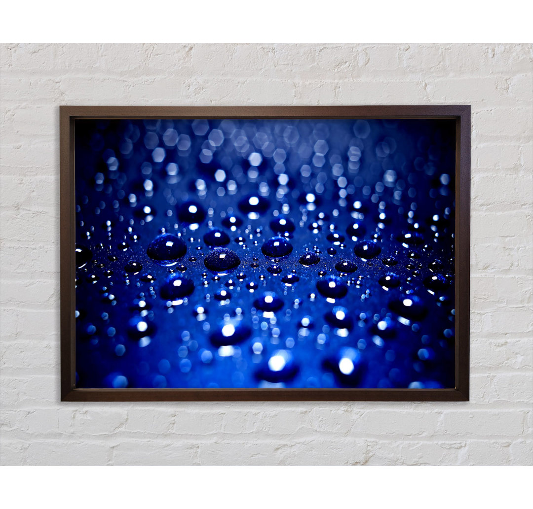 Drops On Blue - Einzelner Bilderrahmen Kunstdrucke auf Leinwand