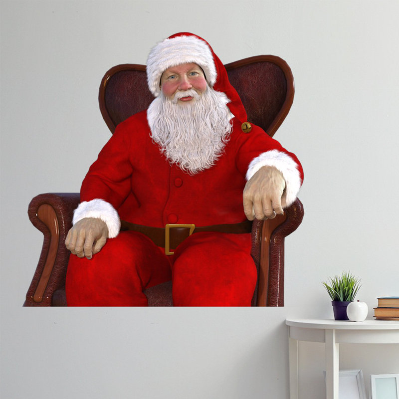 Décalcomanie murale père noël Jackqueline, H 36 po x l 36 po