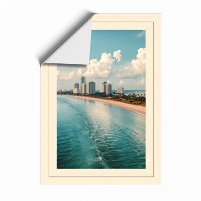 Beach And City Horizon Vintage - Print