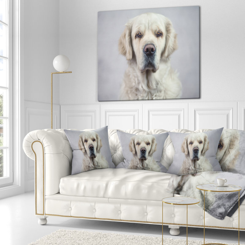 Sad Sad Beautiful Dog - Coussin imprimé animal, 18 po x 18 po, Coussin décoratif