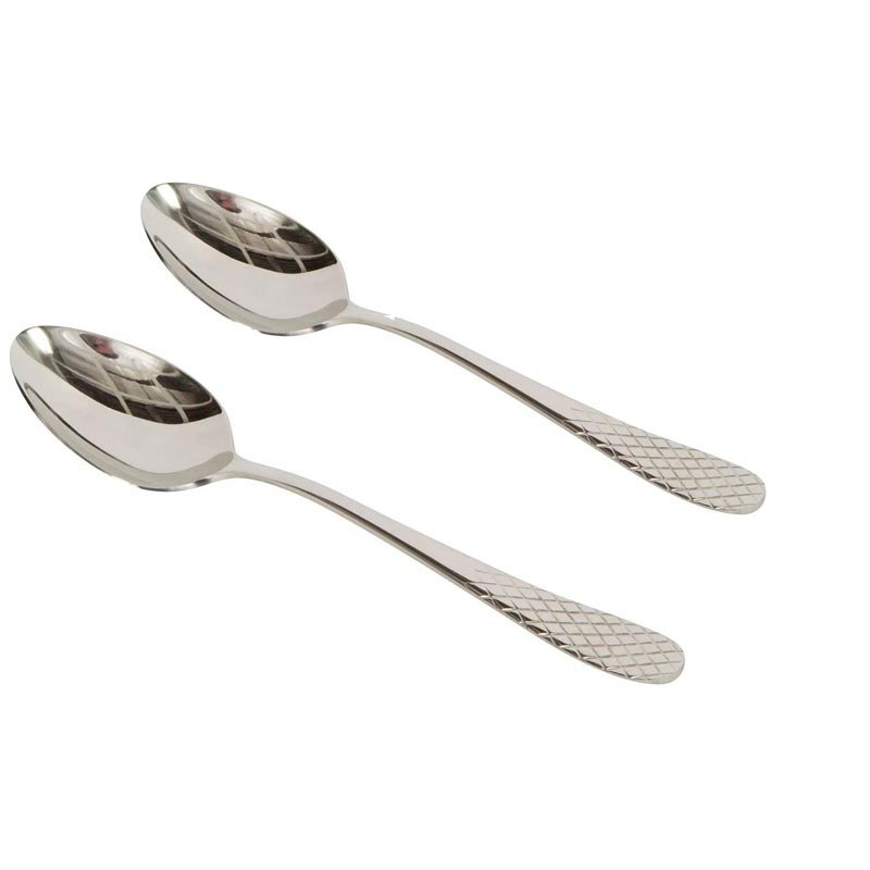 Julia Diamond Collection Stainless Steel Dinner Spoon, Silver