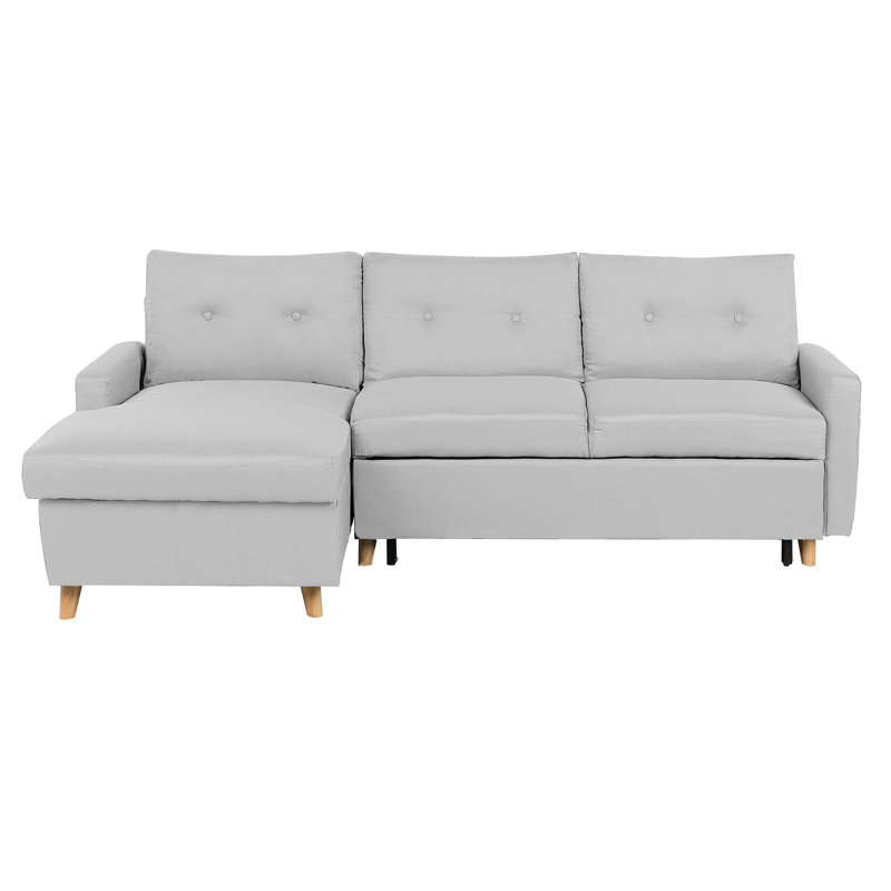 Dijon 3 Seater Sofa Bed, Light Grey, Left orientated