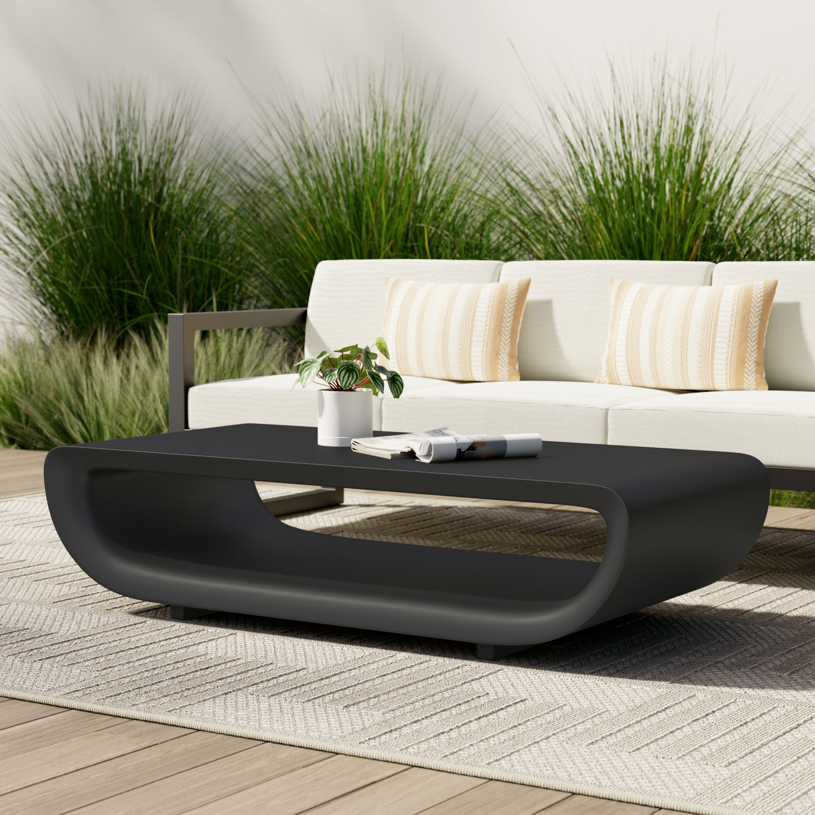 Bum Bum 58" Patio Table, Anthracite