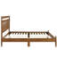 Grand lit plateforme avec cadre en bois transitionnel, aucun sommier requis, H 64 po x 84,5 po x 47 po, 1 finition finition châtaignier pour la chambre à coucher, la base, livré-753363328