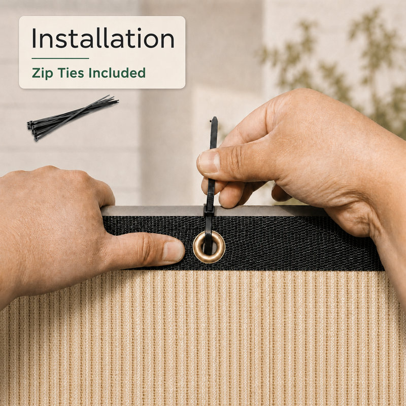 Housse de protection en tissu pour clôture d'intimité H 3 pi ColourTree, Beige, H 3 pi x l 12 pi