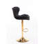 Ensemble de 2 tabourets de bar, avec repose-pieds chromé et base pivotante à hauteur réglable en velours + tabouret de bar simple Golden Leg