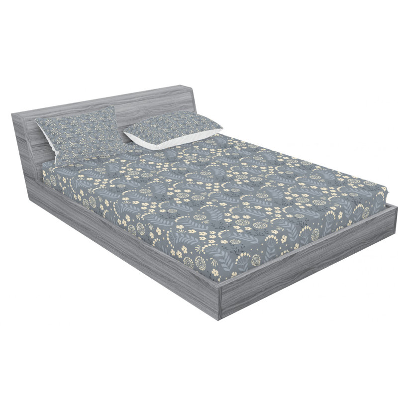 Ensemble de draps à motif floral, Ensemble de drap pour grand lit avec drap-housse