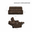 Canapé 3 places en cuir véritable double puissance avec porte-gobelets escamotables et port USB intégré-1922215385