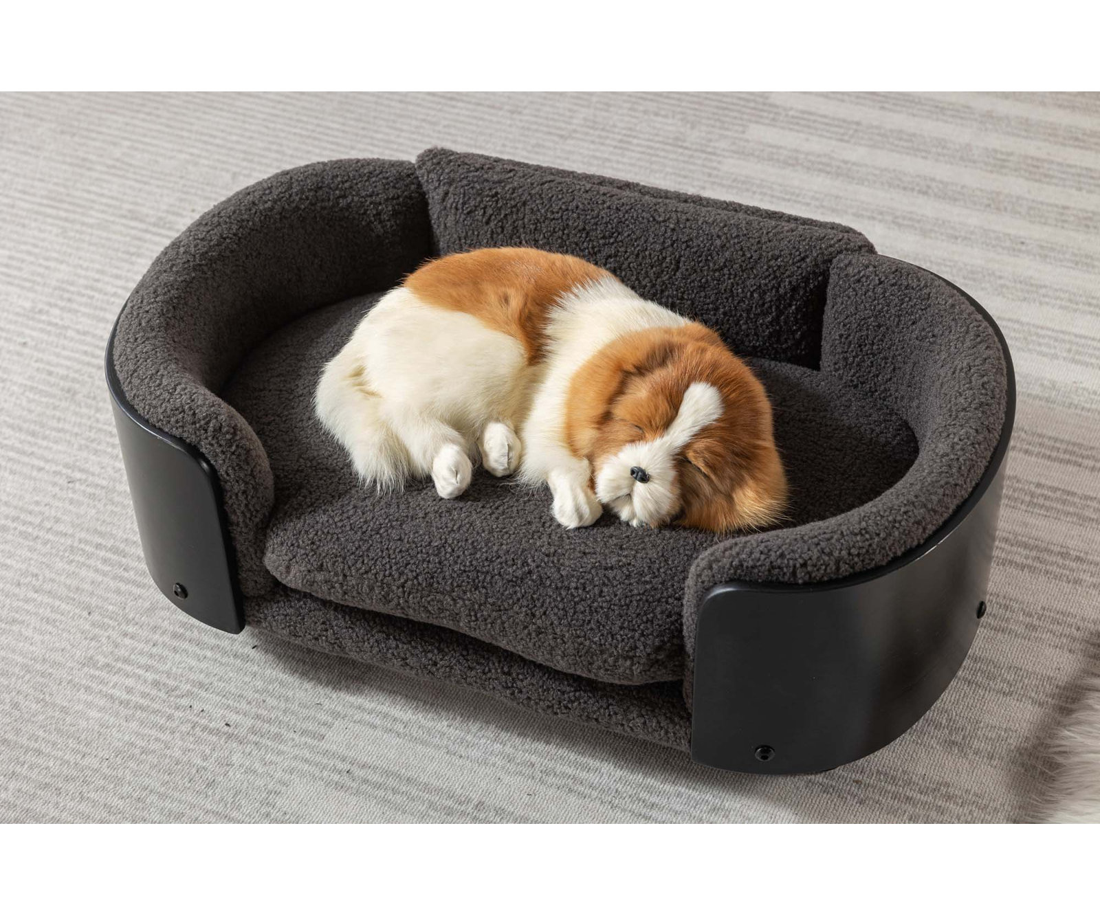 Inira Pet Bed, 9.85" H x 30.7" W x 20.08" D, Dark Gray/Black