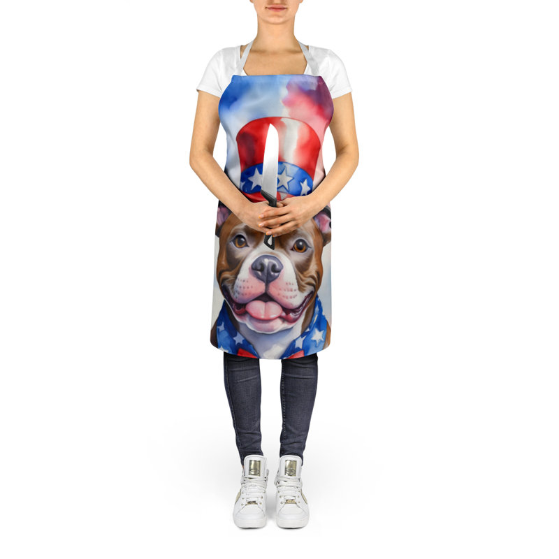 Patriotic American Apron, Staffordshire Bull Terrier