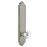 Grandeur Arc Tall Plate Passage with Bordeaux Crystal Door Knob