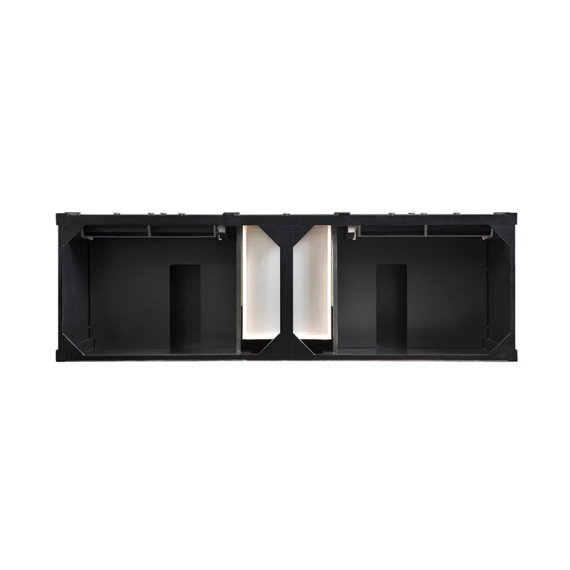 Meuble-lavabo double l 72 po Dussault, Bleu victoire, Blanc Zeus, Trou unique