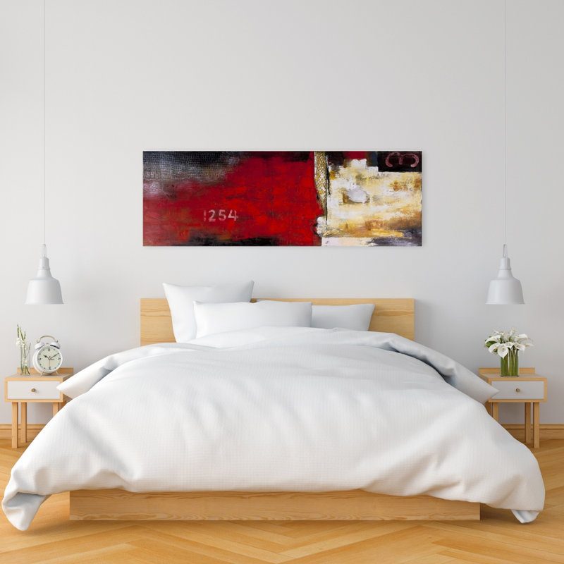 Toile industrielle noire | Art abstrait avec décor de chiffres, H 48 po x l 16 po