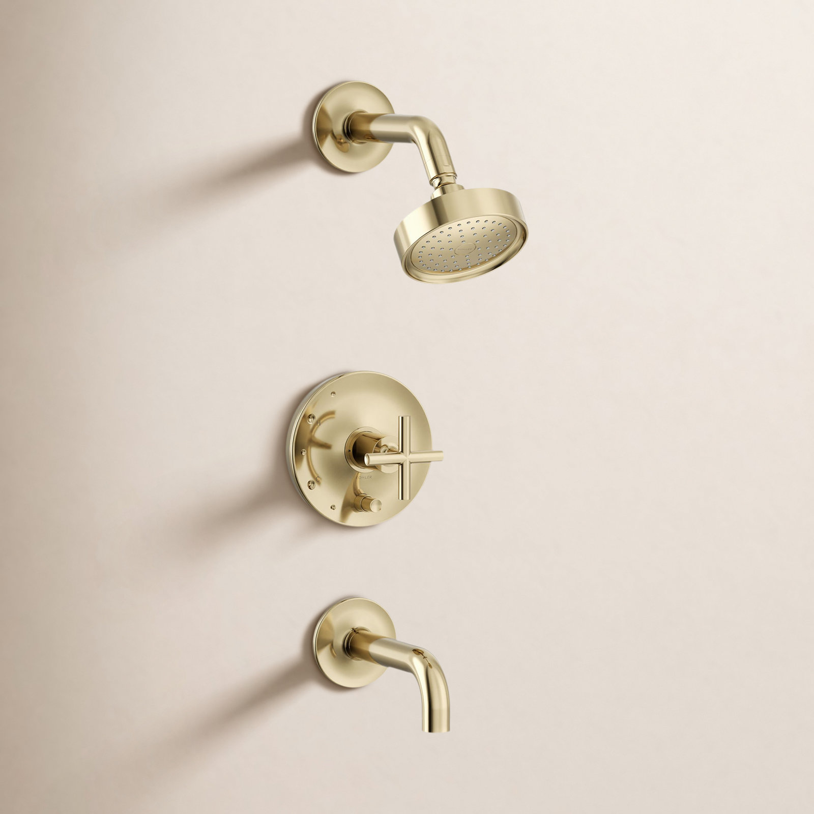 Purist Rite-Tub and Shower Faucet, Vibrant French Gold, Lever Handle