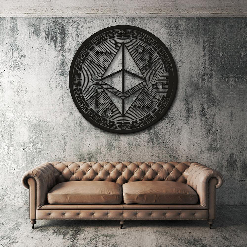 Wanddekoration Kryptowährung Ethereum Coin