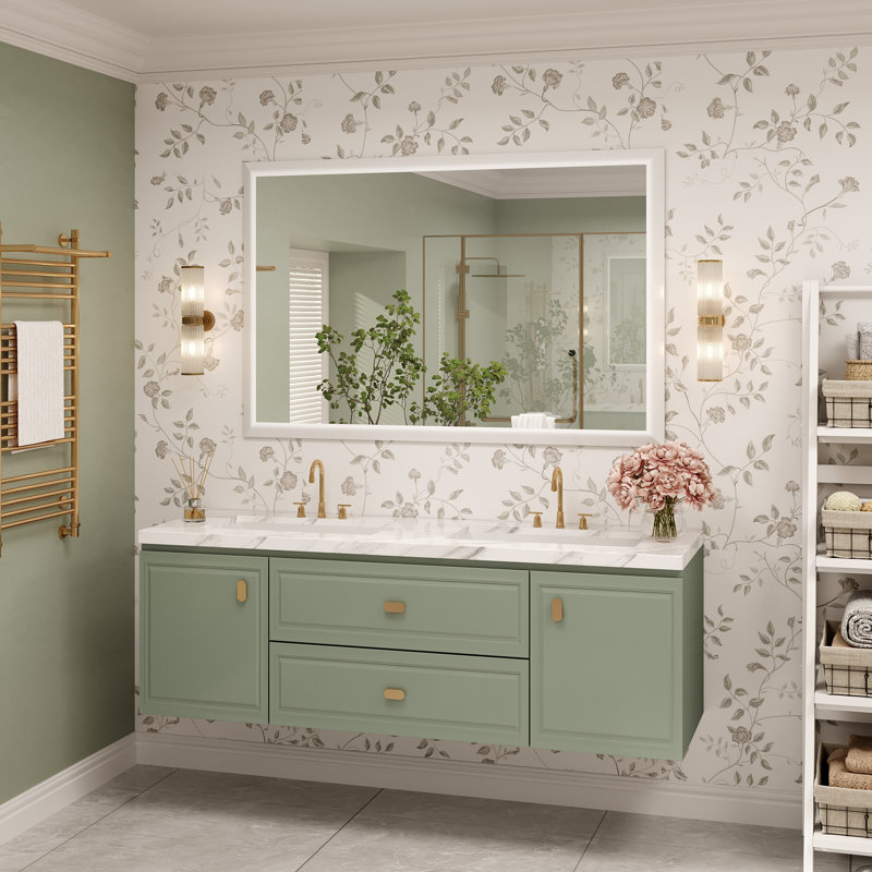 Miroir de meuble-lavabo mural Molly, 55 po x 36 po, Blanc