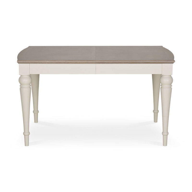 Moira Extendable Solid Wood Base Dining Table, Soft Grey, 77cm H x 140cm W x 90cm D