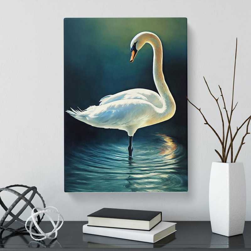 Swan Expressionism - Wrapped Canvas, 60cm H x 40cm W x 3cm D
