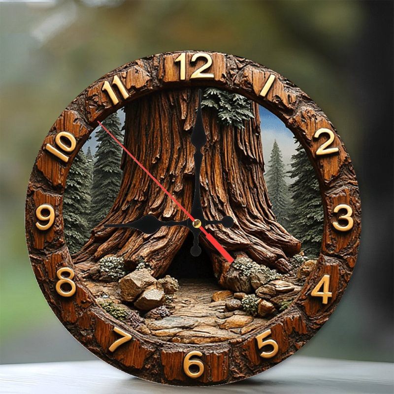 Horloge murale séquoia en bois