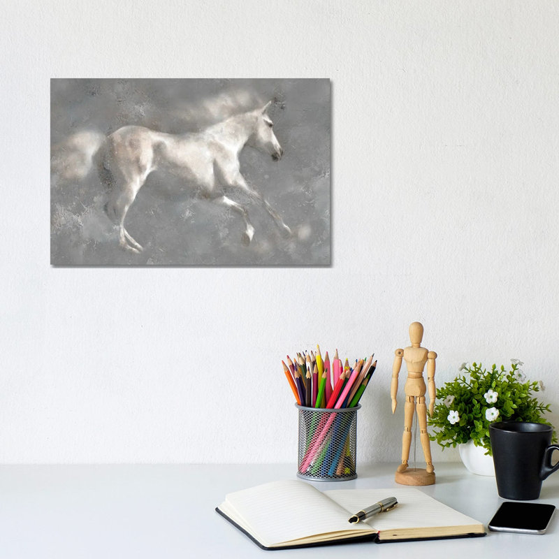 White Horses by Katrina Jones - Wrapped Canvas Print, 20.32 cm H x 30.48 cm W