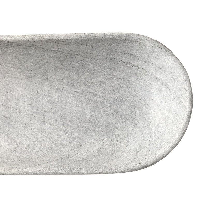 Gray Marble Long Decorative Bowl